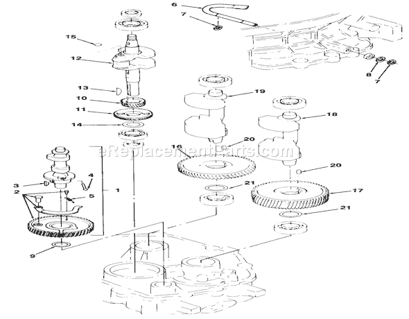 Toro 32-12OEA1 (1000001-1999999)(1991) Lawn Tractor 12hp Engine Crankshaft And Camshaft Assembly Diagram