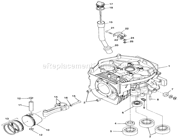 Toro 32-12OEA1 (1000001-1999999)(1991) Lawn Tractor 12hp Engine Cylinder Block Assembly Diagram