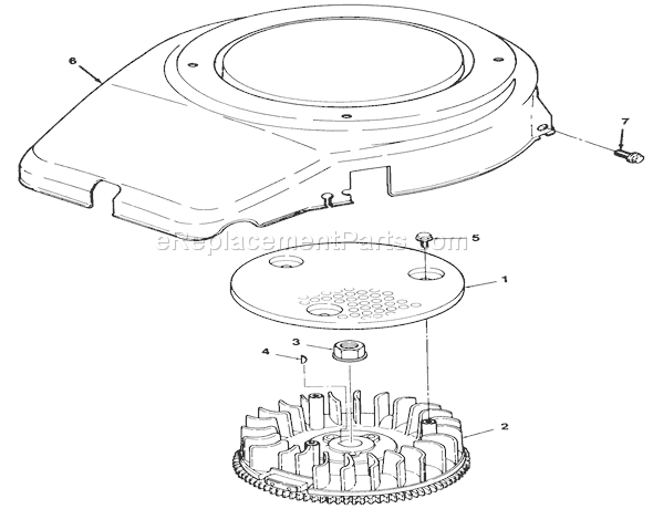 Toro 32-12OEA1 (1000001-1999999)(1991) Lawn Tractor 12hp Engine Flywheel And Cover Assembly Diagram