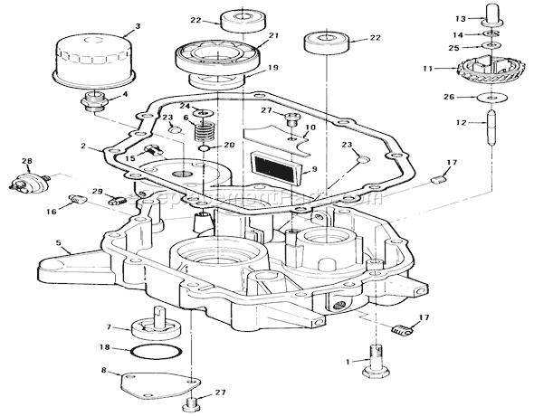 Toro 32-12OEA1 (1000001-1999999)(1991) Lawn Tractor 12hp Engine Oil Base And Pump Assembly Diagram