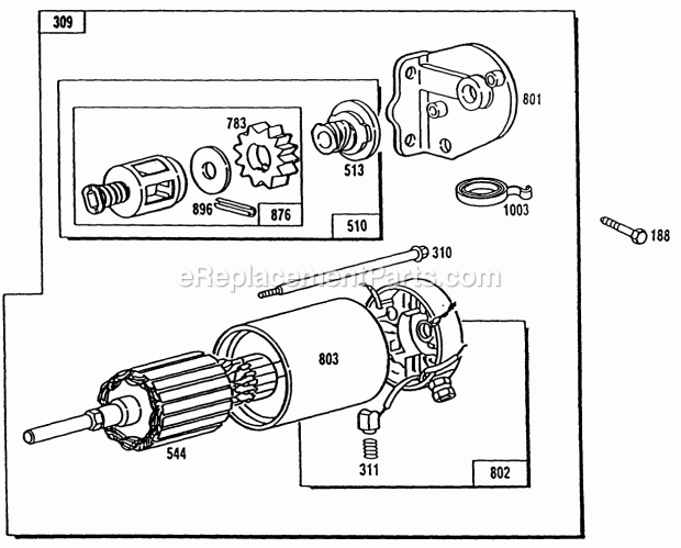 Toro 32-16BE01 (1990) Lawn Tractor Starter Diagram