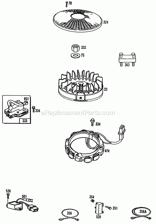Toro 32-16BE01 (1990) Lawn Tractor Flywheel & Ignition Diagram