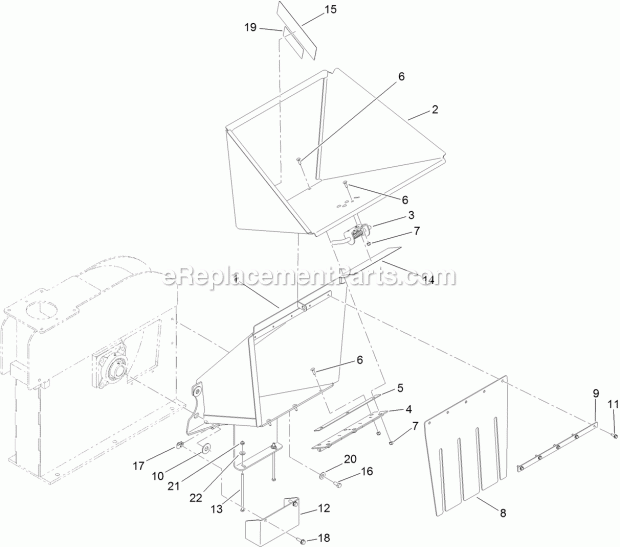 Toro 32614 (314000001-314999999) Bc-25 Brush Chipper, 2014 Inlet Funnel Assembly Diagram