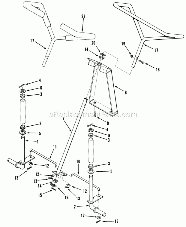 Toro 33-08B303 (1986) Lawn Tractor Front Axle And Steering Diagram