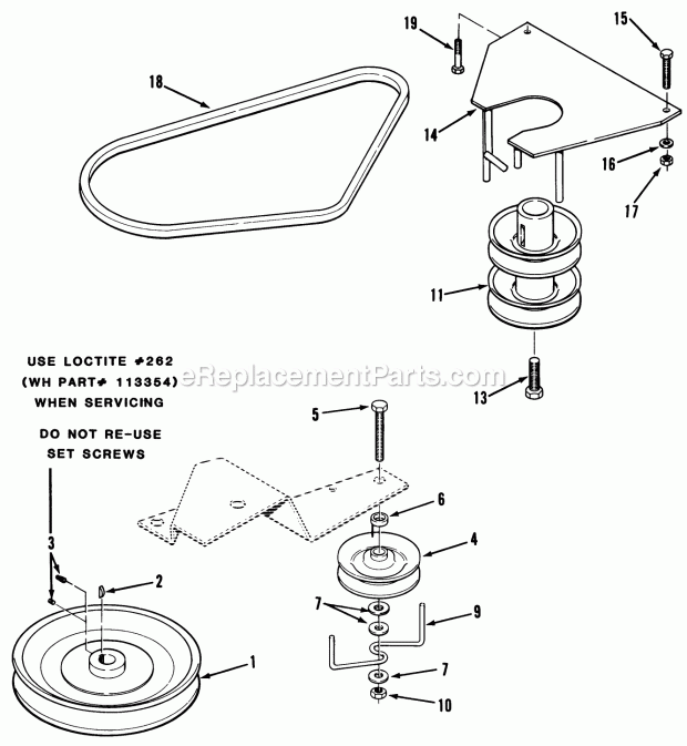 Toro 33-08B304 (1987) Lawn Tractor Drive Belt and Pulleys Diagram