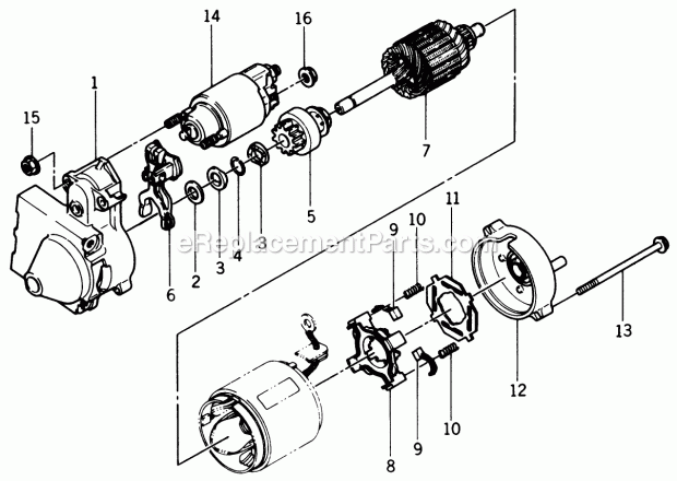 Toro 33-11B601 (1987) Lawn Tractor Electric Starter Diagram