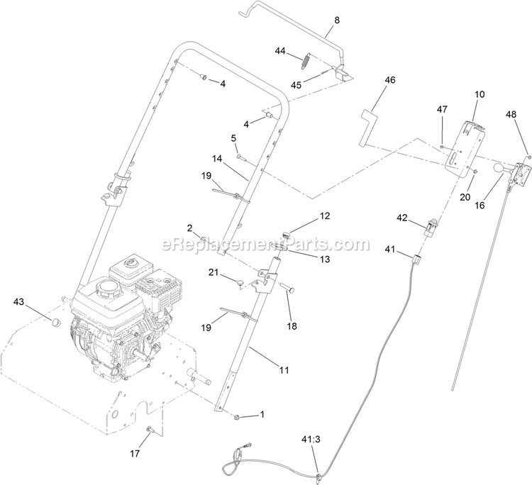 Toro 33513 (314000001-314999999)(2014) 18in Dethatcher Handle Assembly Diagram