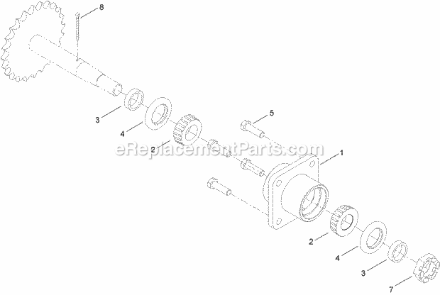Toro 33518 (312000001-312999999) 30in Stand-on Aerator, 2012 Axle and Bearing Assembly No. 116-7645 Diagram