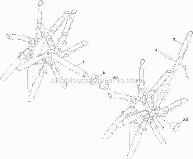 Toro 33518 (315000001-315999999) 30in Stand-on Aerator, 2015 Rh Tine Wheel Assembly No. 116-6738 Diagram