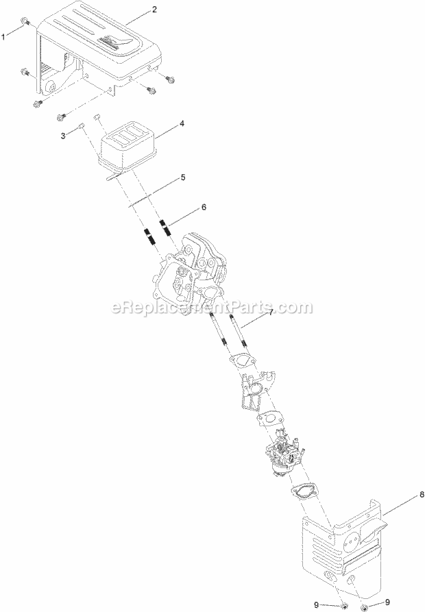 Toro 36001 (316000001-316999999) Snowmaster 724 Zxr Snowthrower, 2016 Intake and Exhaust Assembly Diagram