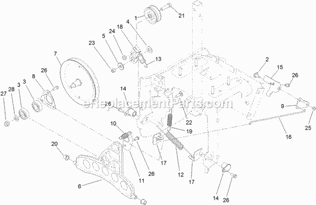 Toro 37779 (400000000-999999999) Power Max 724 Oe Snowthrower Pulley and Bellcrank Assembly Diagram