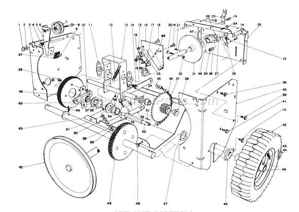 Toro 38050 (0000001-0999999)(1980) Snowthrower Traction Assembly Diagram
