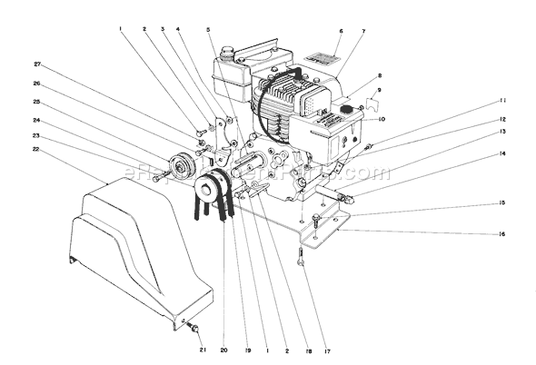 Toro 38050 (0000001-0999999)(1980) Snowthrower Engine Diagram
