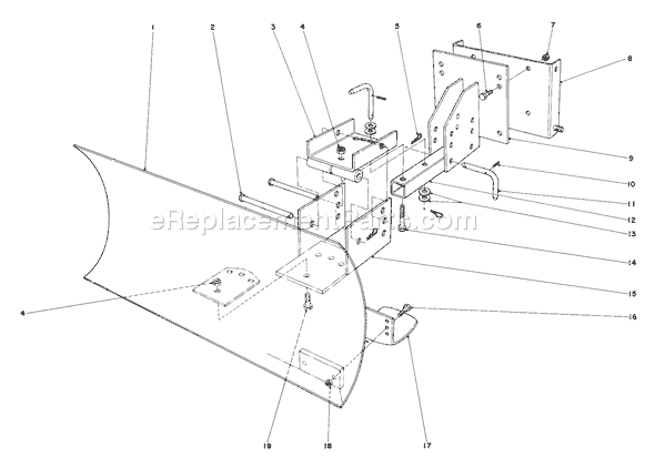 Toro 38050 (0000001-0999999)(1980) Snowthrower Grader Blade Assembly Diagram