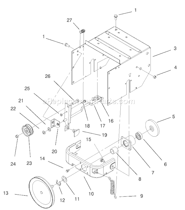 Toro 38051 (210000001-210999999)(2001) Snowthrower Traction Assembly Diagram