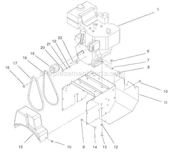 Toro 38051 (210000001-210999999)(2001) Snowthrower Engine Assembly Diagram