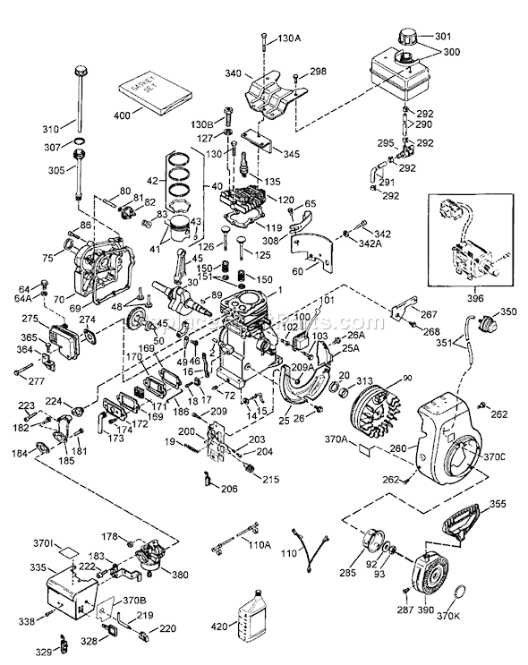 Toro 38051 (210000001-210999999)(2001) Snowthrower Engine Tecumseh Model Hssk50-67401s Diagram