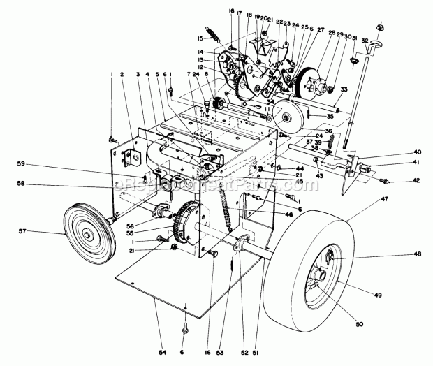 Toro 38052C (9900001-9999999) (1989) Snowthrower Traction Assembly Diagram