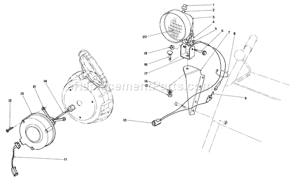 Toro 38054 (2000001-2999999)(1992) Snowthrower Light Kit Diagram