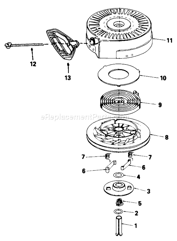 Toro 38054 (2000001-2999999)(1992) Snowthrower Rewind Starter Diagram