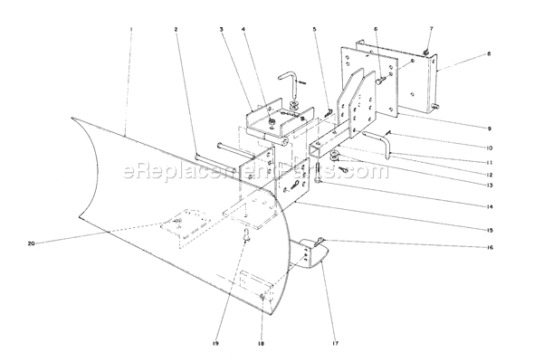 Toro 38060 (8000001-8999999)(1978) Snowthrower Grader Blade Assembly Diagram