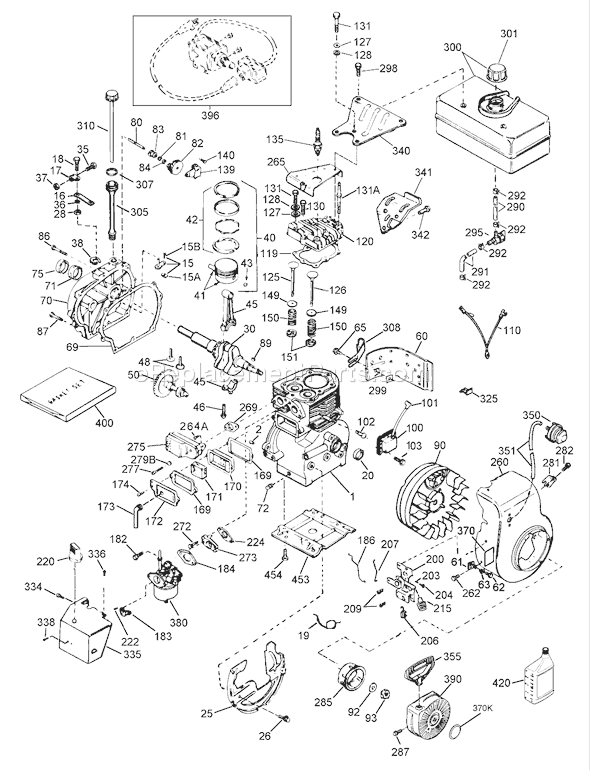 Toro 38062 (8900001-8999999)(1998) Snowthrower Engine Diagram