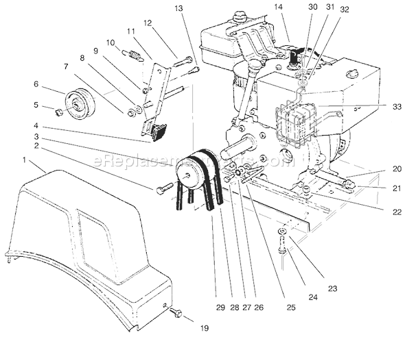 Toro 38062 (9900001-9999999)(1999) Snowthrower Engine Assembly Diagram