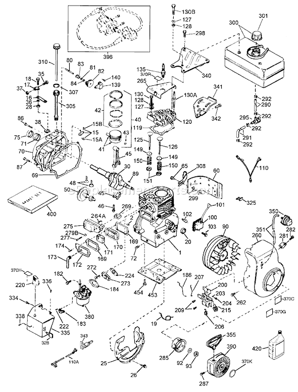 Toro 38062 (9900001-9999999)(1999) Snowthrower Engine Diagram
