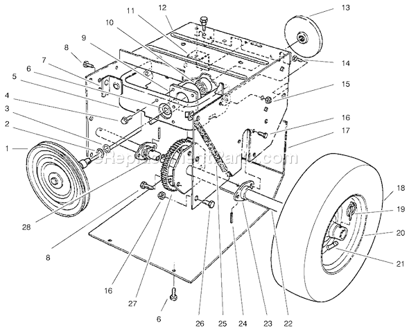 Toro 38062 (9900001-9999999)(1999) Snowthrower Traction Assembly Diagram