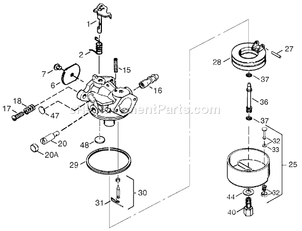 Toro 38063 (000000001-000999999)(2000) Snowthrower Carburetor No. 640081 Diagram