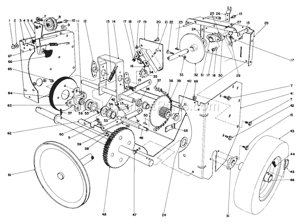 Toro 38080 (1000001-1999999)(1991) Snowthrower Traction Assembly Diagram