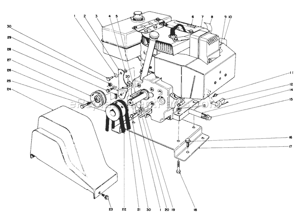 Toro 38080 (1000001-1999999)(1991) Snowthrower Engine Assembly Diagram