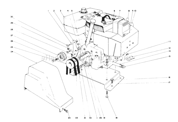 Toro 38080 (3900001-3999999)(1993) Snowthrower Engine Assembly Diagram