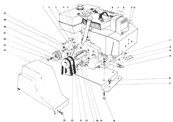 Toro 38085 (0000001-0999999)(1990) Snowthrower Engine Assembly Diagram