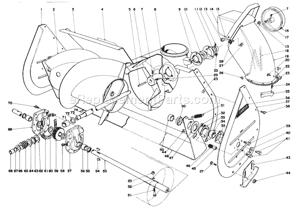 Toro 38090 (3000001-3999999)(1983) Snowthrower Auger Assembly Diagram