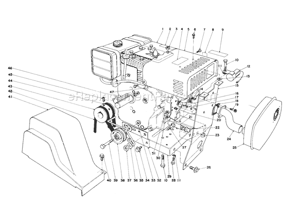 Toro 38090 (3000001-3999999)(1983) Snowthrower Engine Diagram