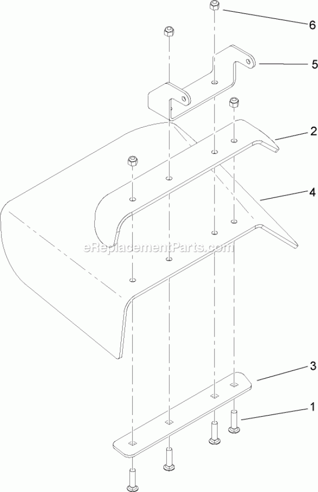 Toro 38096 (290000001-290999999) Commercial Walk-behind Mower, Floating Deck, T-bar, Gear Drive With 40in Turbo Force Cutting Un Deflector Assembly No. 110-0790 Diagram