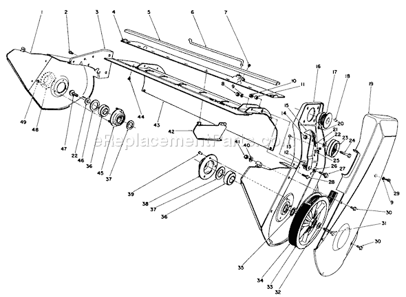 Toro 38116C (7000001-7999999)(1987) Snowthrower Lower Frame Assembly Diagram