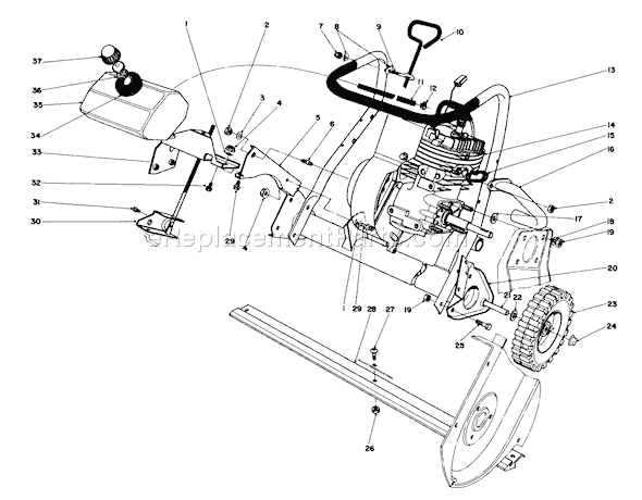 Toro 38165 (6000001-6999999)(1986) Snowthrower Engine Diagram