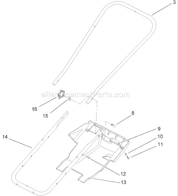Toro 38172 (260000001-260999999)(2006) Snowthrower Handle and Lower Shroud Assembly Diagram