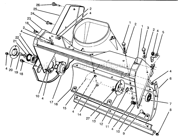 Toro 38180 (6900001-6999999)(1996) Snowthrower Housing Assembly Diagram