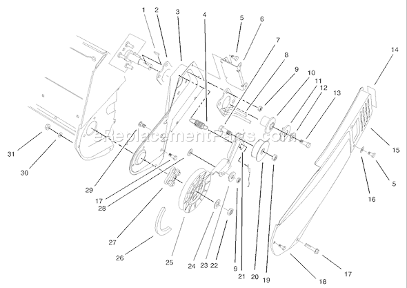 Toro 38183 (250000001-250999999)(2005) Snowthrower Impeller Drive Assembly Diagram