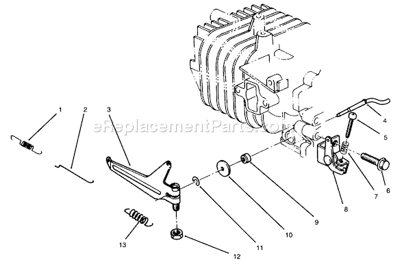 Toro 38186 (5900001-5999999)(1995) Snowthrower Governor Assembly Diagram