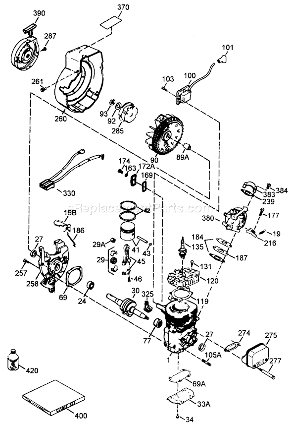 Toro 38196 (6900001-6999999)(1996) Snowthrower Engine Diagram