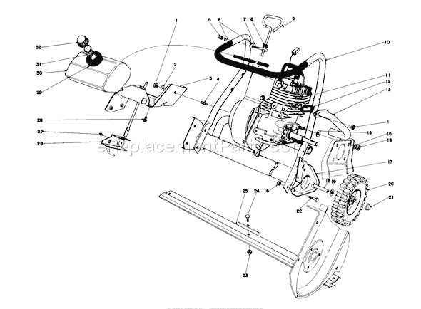 Toro 38232 (1000001-1999999)(1981) Snowthrower Engine Diagram