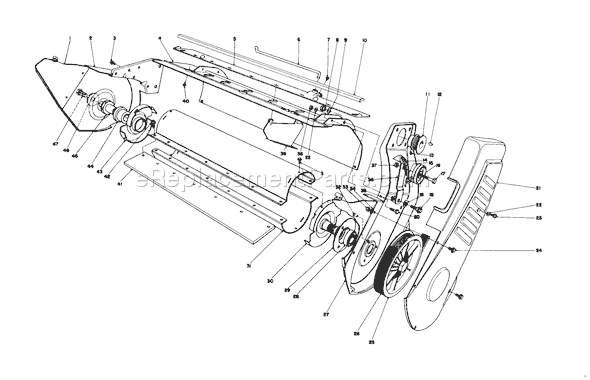 Toro 38235 (1000001-1999999)(1981) Snowthrower Lower Main Frame Diagram