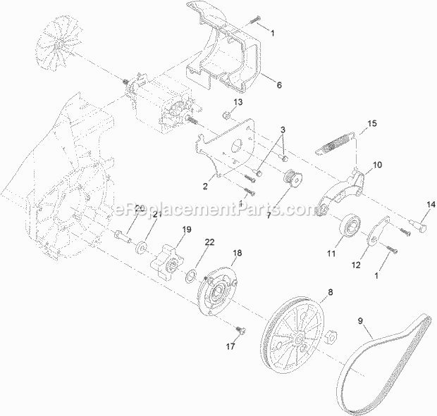 Toro 38371 (315000001 - 315999999) 1500 Power Curve Snowthrower Drive_Assembly Diagram