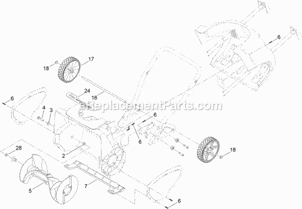 Toro 38371 (315000001 - 315999999) 1500 Power Curve Snowthrower Frame_Assembly Diagram