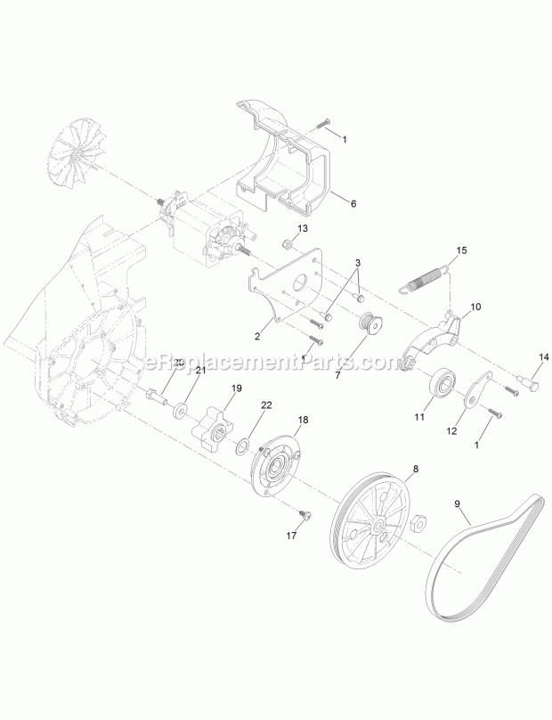 Toro 38375 (315000001-315999999) 1500 Power Curve Snowthrower With Extension Cord, 2015 Drive Assembly Diagram