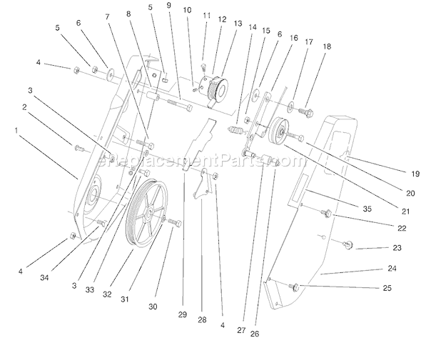 Toro 38413 (200012345-200999999)(2000) Snowthrower Impeller Drive Assembly Diagram